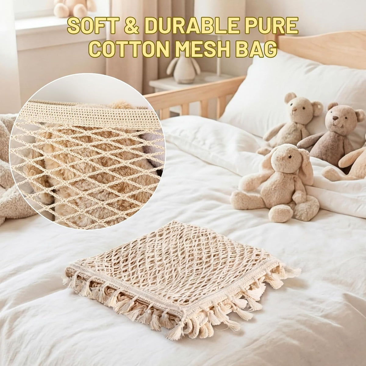 Stuffed Animal Hammock, Bedside Stuffed Animal Storage Net
