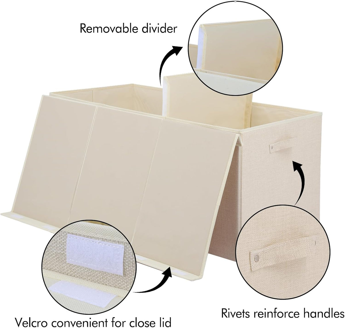 122L Large Toy Box Chest Storage with Lid, Collapsible Kid Toy Storage