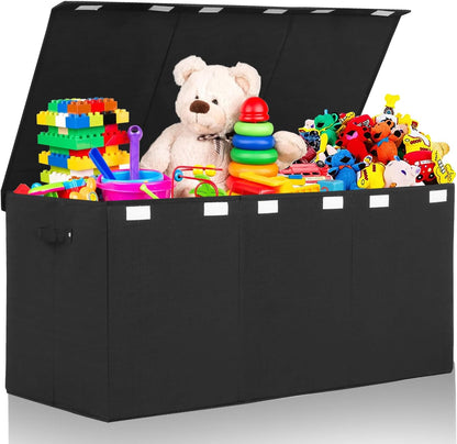 122L Large Toy Box Chest Storage with Lid, Collapsible Kid Toy Storage