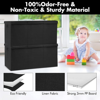 122L Large Toy Box Chest Storage with Lid, Collapsible Kid Toy Storage