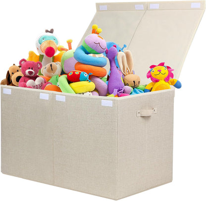 122L Large Toy Box Chest Storage with Lid, Collapsible Kid Toy Storage
