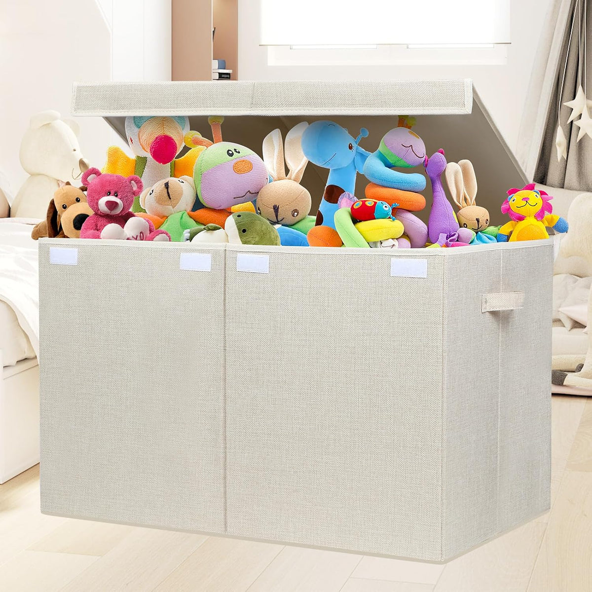122L Large Toy Box Chest Storage with Lid, Collapsible Kid Toy Storage