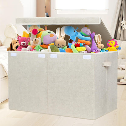122L Large Toy Box Chest Storage with Lid, Collapsible Kid Toy Storage