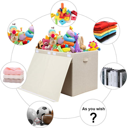 122L Large Toy Box Chest Storage with Lid, Collapsible Kid Toy Storage