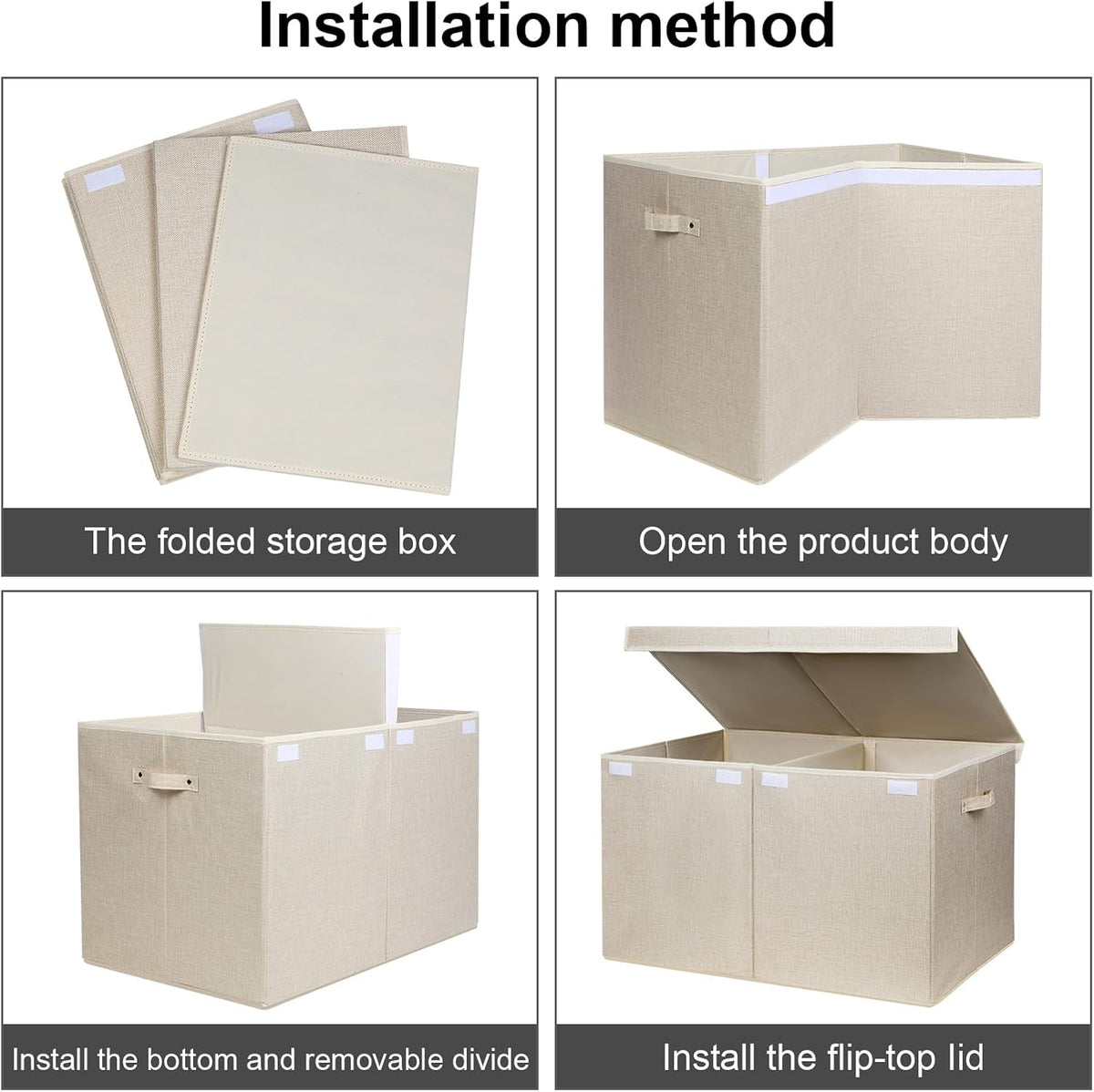 122L Large Toy Box Chest Storage with Lid, Collapsible Kid Toy Storage
