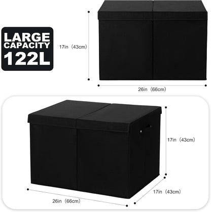 122L Large Toy Box Chest Storage with Lid, Collapsible Kid Toy Storage