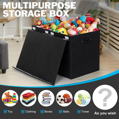 122L Large Toy Box Chest Storage with Lid, Collapsible Kid Toy Storage