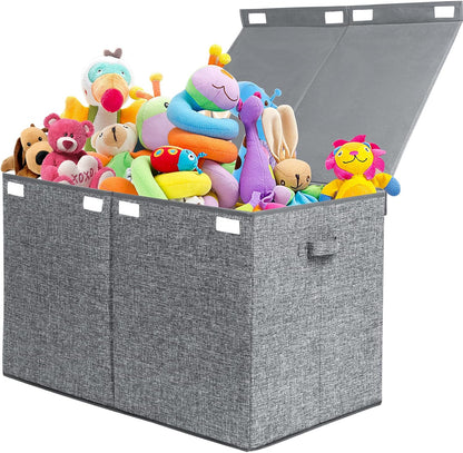 122L Large Toy Box Chest Storage with Lid, Collapsible Kid Toy Storage