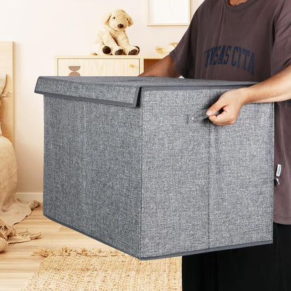 122L Large Toy Box Chest Storage with Lid, Collapsible Kid Toy Storage
