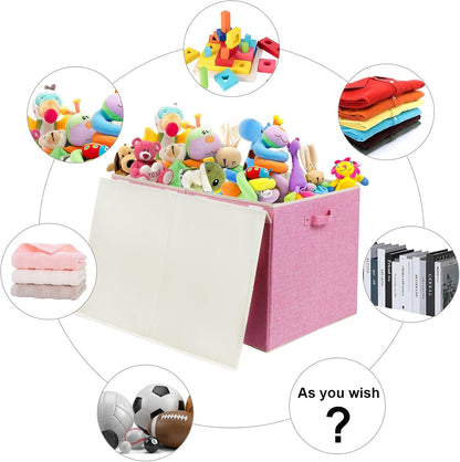 122L Large Toy Box Chest Storage with Lid, Collapsible Kid Toy Storage