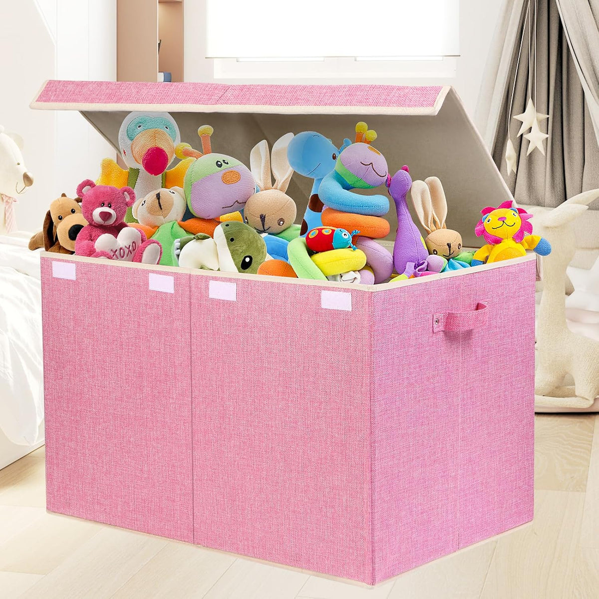 122L Large Toy Box Chest Storage with Lid, Collapsible Kid Toy Storage