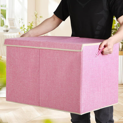 122L Large Toy Box Chest Storage with Lid, Collapsible Kid Toy Storage
