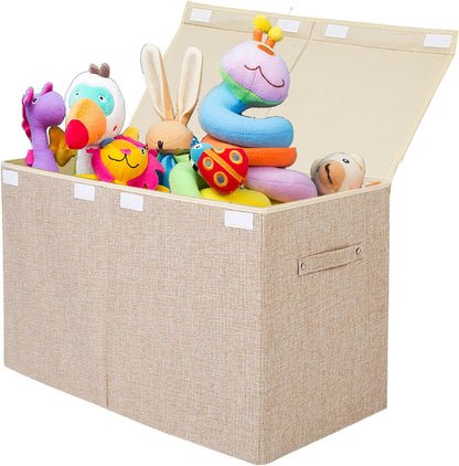 122L Large Toy Box Chest Storage with Lid, Collapsible Kid Toy Storage