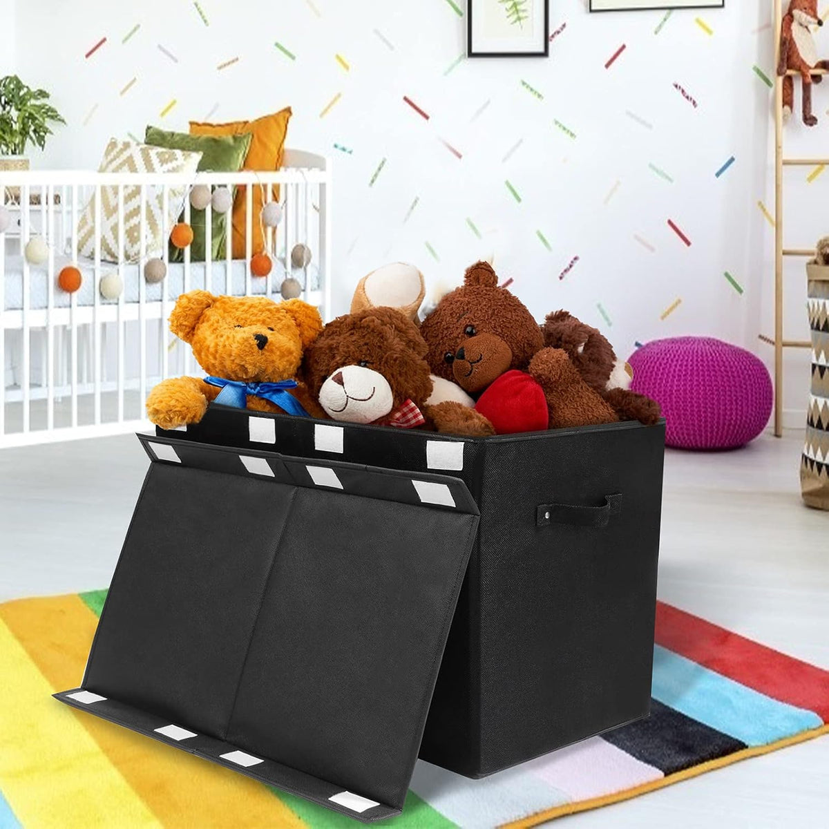 122L Large Toy Box Chest Storage with Lid, Collapsible Kid Toy Storage