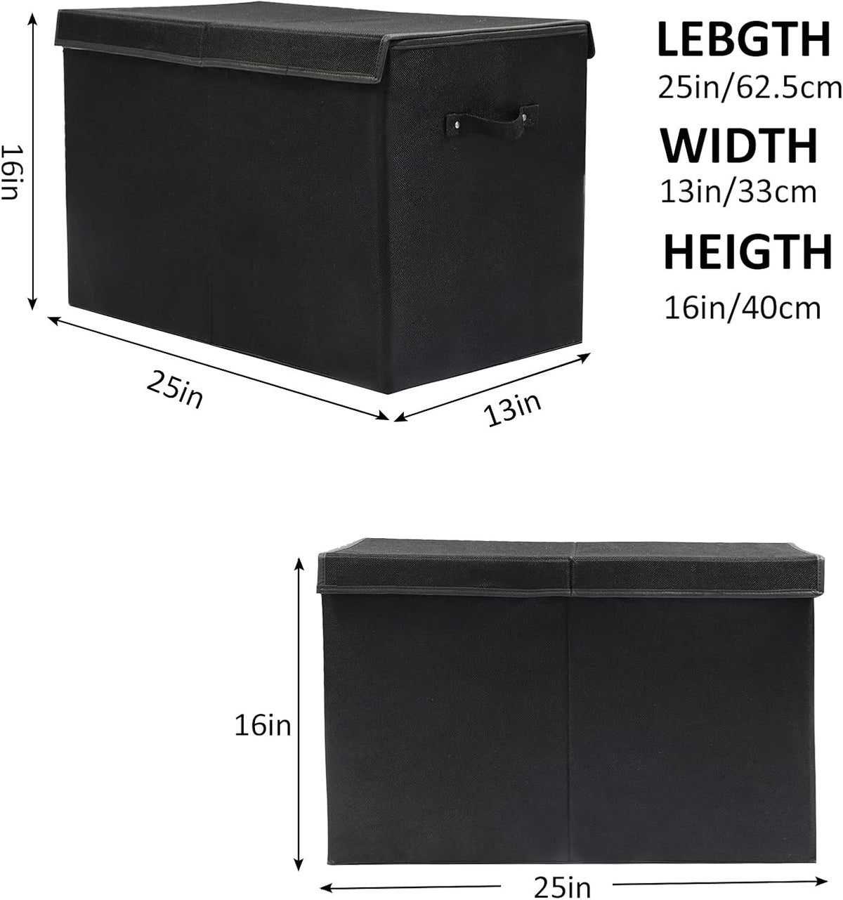 122L Large Toy Box Chest Storage with Lid, Collapsible Kid Toy Storage