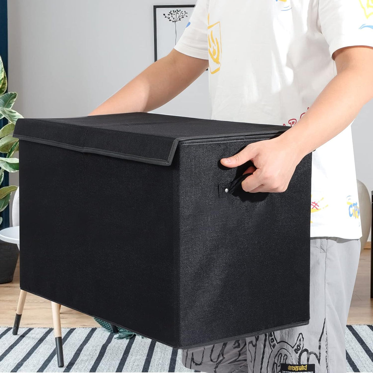122L Large Toy Box Chest Storage with Lid, Collapsible Kid Toy Storage