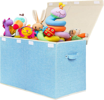 122L Large Toy Box Chest Storage with Lid, Collapsible Kid Toy Storage