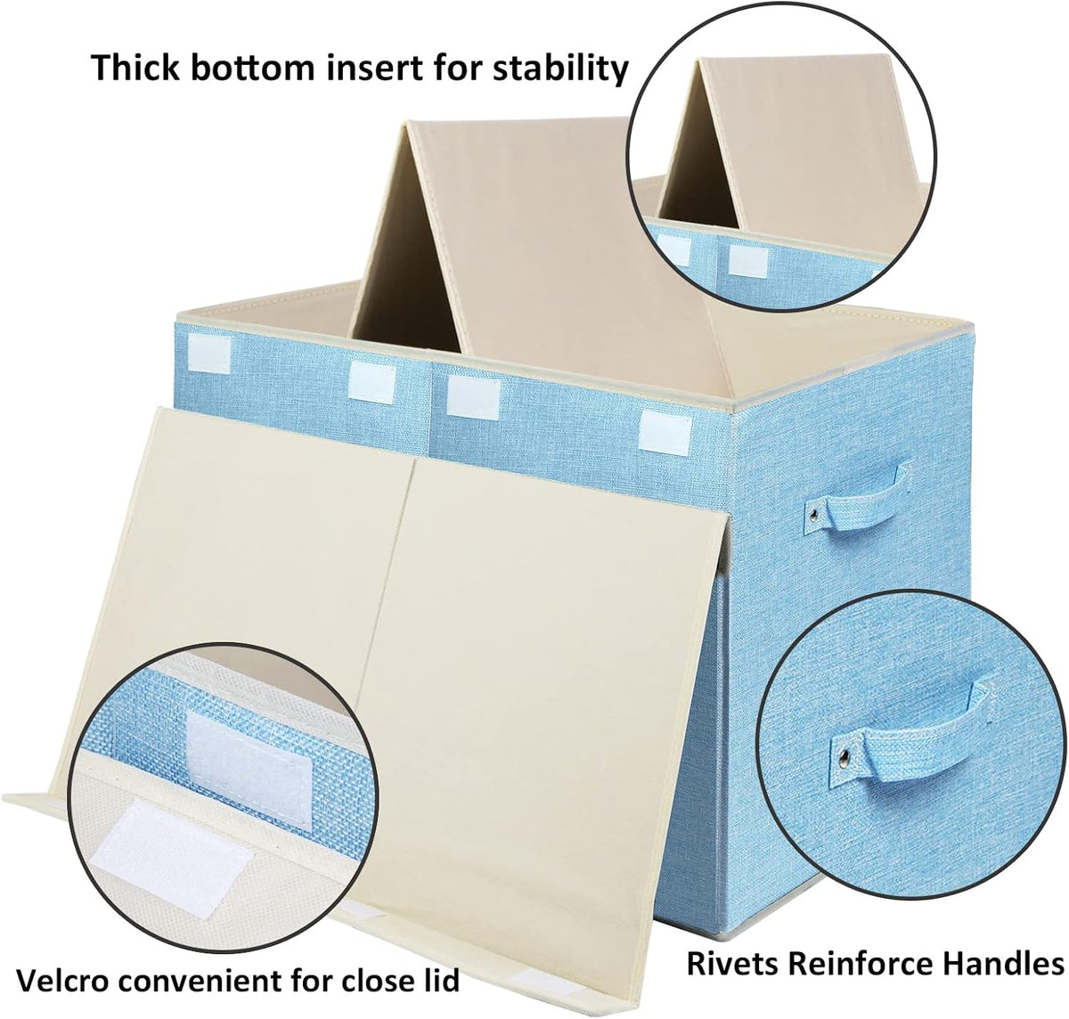 122L Large Toy Box Chest Storage with Lid, Collapsible Kid Toy Storage
