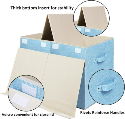 122L Large Toy Box Chest Storage with Lid, Collapsible Kid Toy Storage