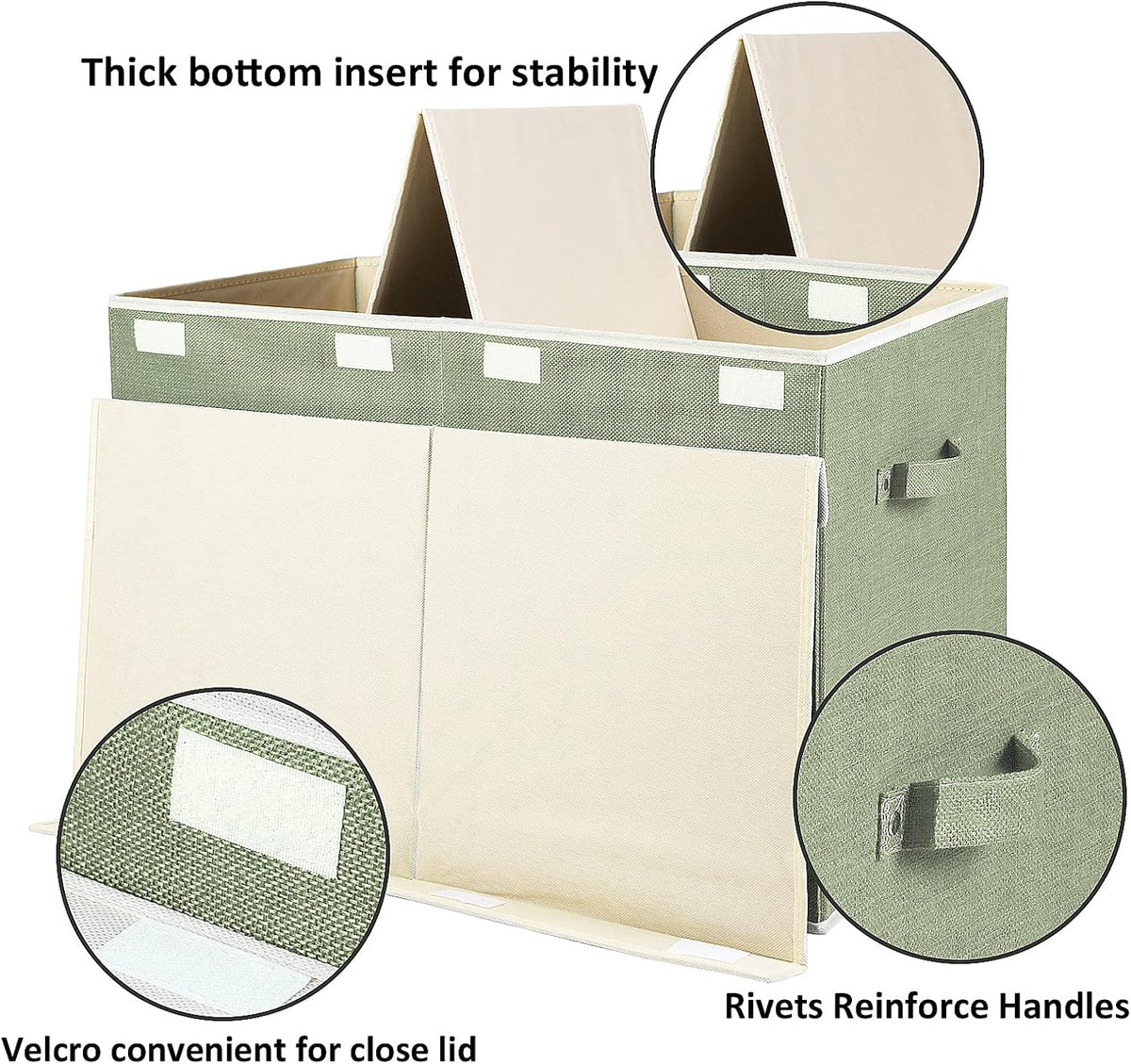 122L Large Toy Box Chest Storage with Lid, Collapsible Kid Toy Storage