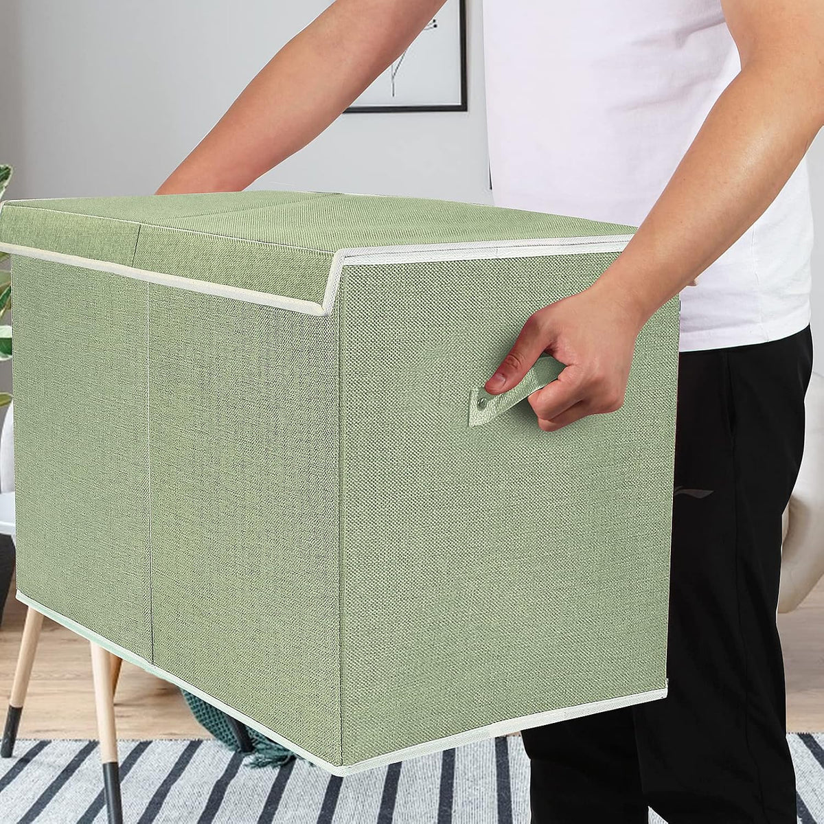 122L Large Toy Box Chest Storage with Lid, Collapsible Kid Toy Storage