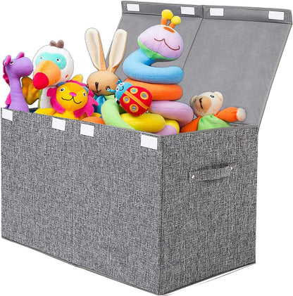 122L Large Toy Box Chest Storage with Lid, Collapsible Kid Toy Storage