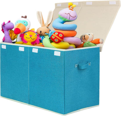 122L Large Toy Box Chest Storage with Lid, Collapsible Kid Toy Storage