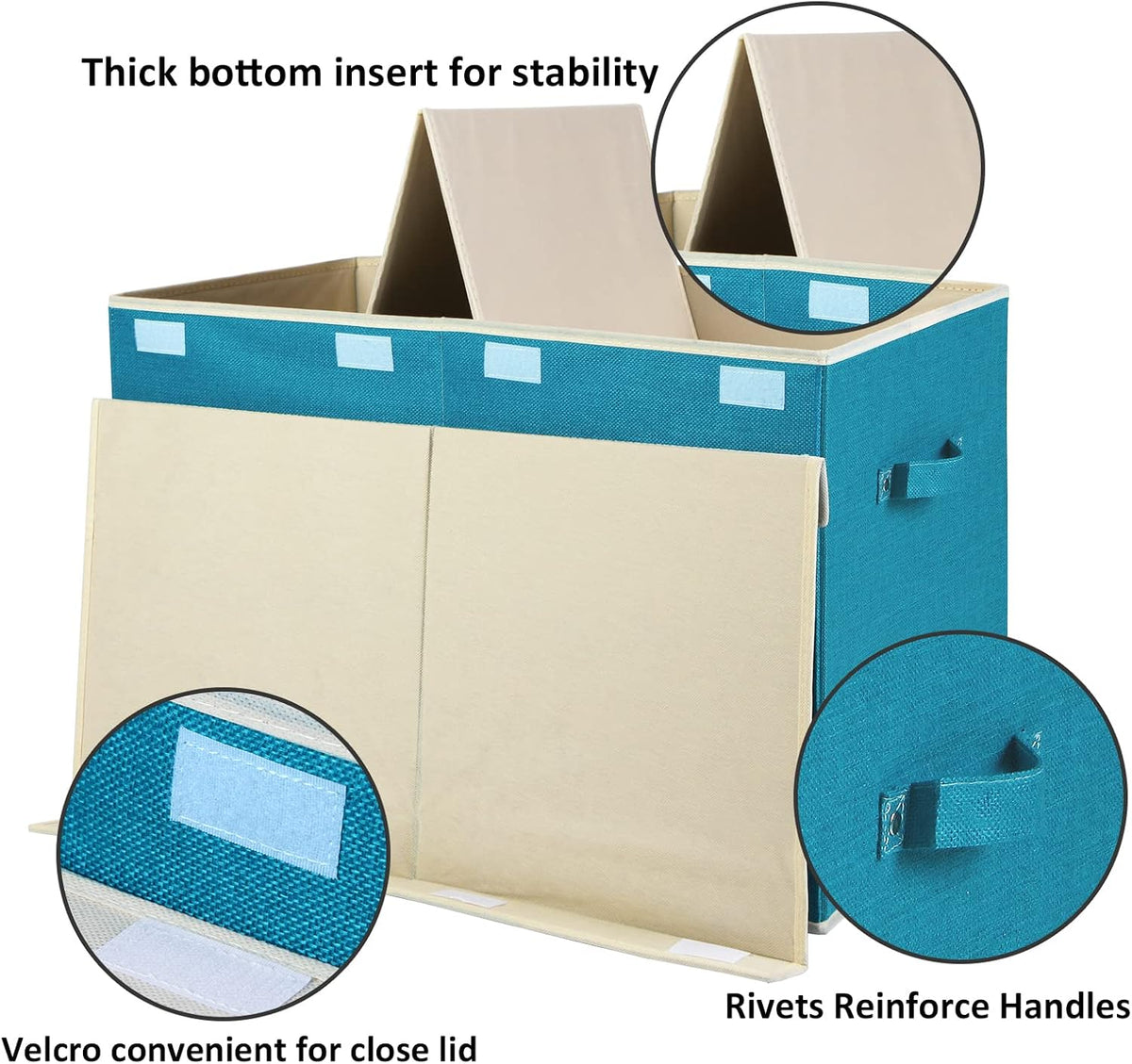 122L Large Toy Box Chest Storage with Lid, Collapsible Kid Toy Storage