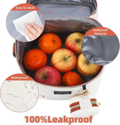 Breastmilk Cooler Bag with Ice Pack, Insulated Baby Bottle Tote Bag for 6 Bottles Up to 9 oz, Clip-On Pouch for Baby Essentials, Leakproof, Waterproof, Shoulder Strap for Nursing Moms