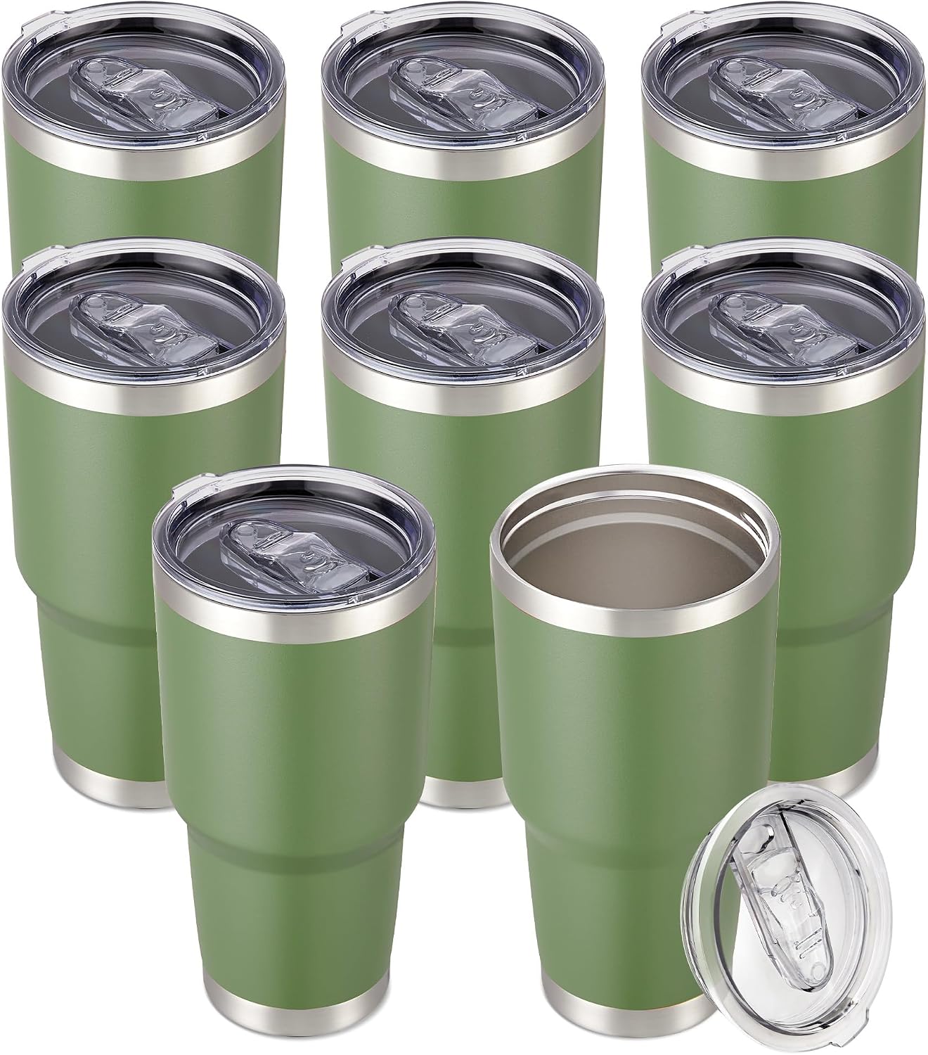 30 oz Tumbler with Lid Stainless Steel Tumblers, 1 Pack | Vacuum Insulated Cup, Leak Proof Lid, Powder Coated Travel Mug, Double Wall, Keep Cold Drinks for 12 Hours, Stainless