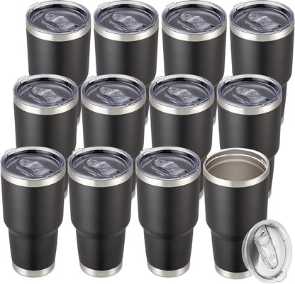 30 oz Tumbler with Lid Stainless Steel Tumblers, 1 Pack | Vacuum Insulated Cup, Leak Proof Lid, Powder Coated Travel Mug, Double Wall, Keep Cold Drinks for 12 Hours, Stainless