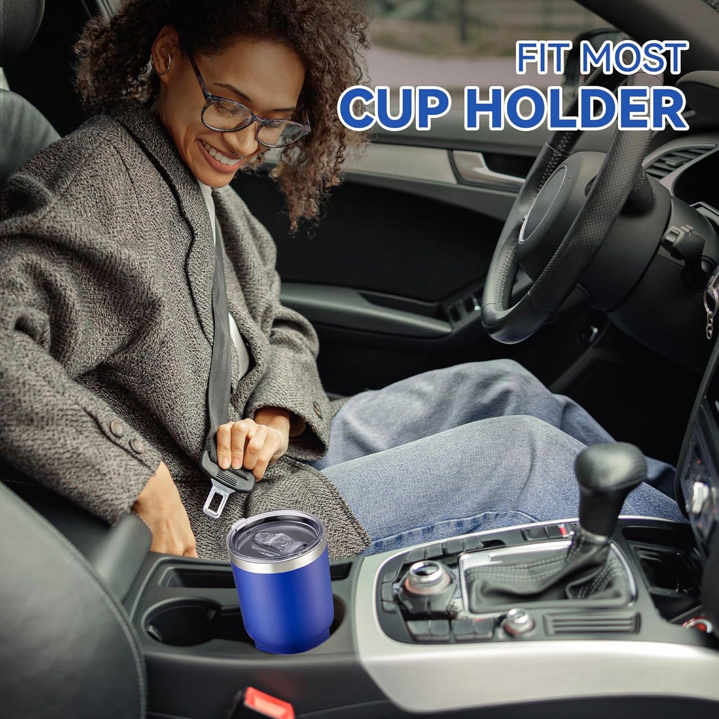 30 oz Tumbler with Lid Stainless Steel Tumblers, 1 Pack | Vacuum Insulated Cup, Leak Proof Lid, Powder Coated Travel Mug, Double Wall, Keep Cold Drinks for 12 Hours, Stainless