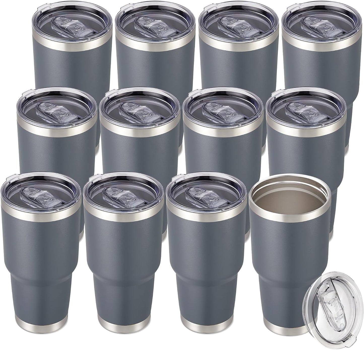 30 oz Tumbler with Lid Stainless Steel Tumblers, 1 Pack | Vacuum Insulated Cup, Leak Proof Lid, Powder Coated Travel Mug, Double Wall, Keep Cold Drinks for 12 Hours, Stainless