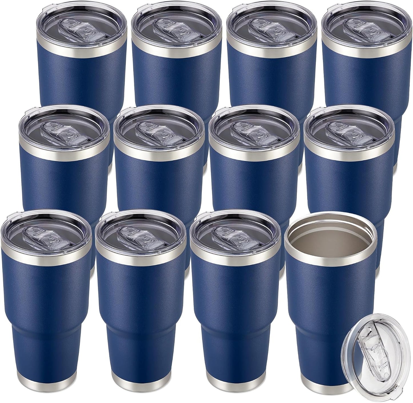 30 oz Tumbler with Lid Stainless Steel Tumblers, 1 Pack | Vacuum Insulated Cup, Leak Proof Lid, Powder Coated Travel Mug, Double Wall, Keep Cold Drinks for 12 Hours, Stainless