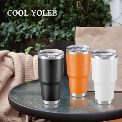 30 oz Tumbler with Lid Stainless Steel Tumblers, 1 Pack | Vacuum Insulated Cup, Leak Proof Lid, Powder Coated Travel Mug, Double Wall, Keep Cold Drinks for 12 Hours, Stainless