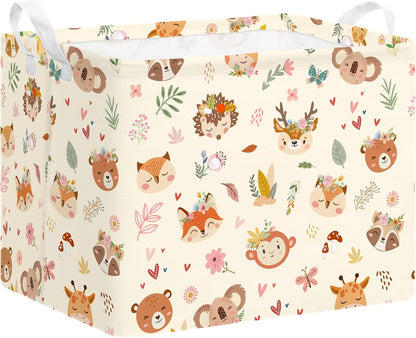 Rectangular Storage Basket Kids Collapsible Organizer Bin with Handles