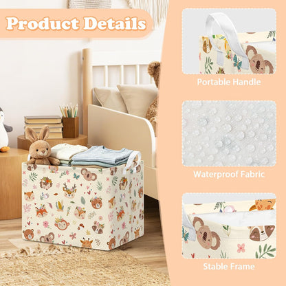 Rectangular Storage Basket Kids Collapsible Organizer Bin with Handles