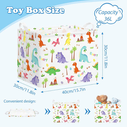Rectangular Storage Basket Kids Collapsible Organizer Bin with Handles
