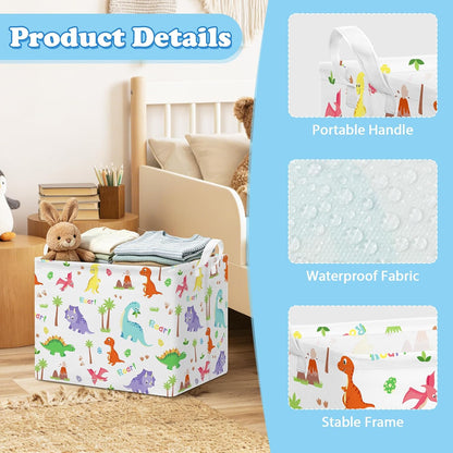 Rectangular Storage Basket Kids Collapsible Organizer Bin with Handles