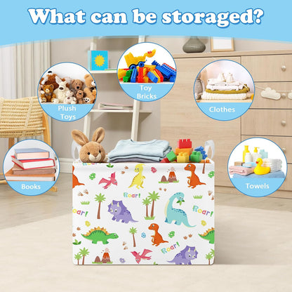 Rectangular Storage Basket Kids Collapsible Organizer Bin with Handles
