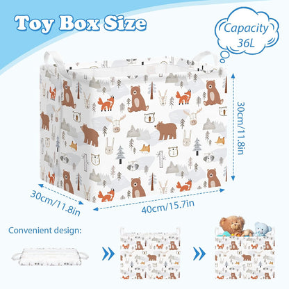 Rectangular Storage Basket Kids Collapsible Organizer Bin with Handles