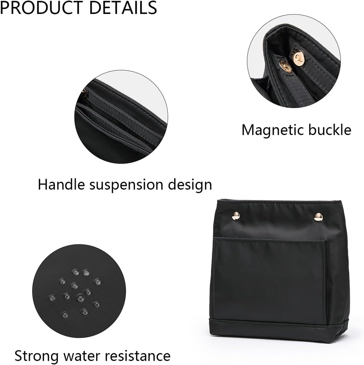 Lightweight Handbag Organizers Insert with Multiple Pockets - Handbag Organizer for Storage and Organization, Cosmetic Bag, Cotton Canvas （XS, Beige）