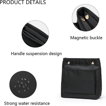 Lightweight Handbag Organizers Insert with Multiple Pockets - Handbag Organizer for Storage and Organization, Cosmetic Bag, Cotton Canvas （XS, Beige）
