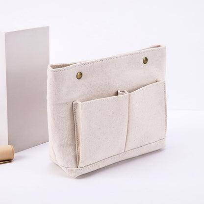 Lightweight Handbag Organizers Insert with Multiple Pockets - Handbag Organizer for Storage and Organization, Cosmetic Bag, Cotton Canvas （XS, Beige）