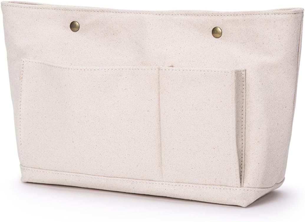 Lightweight Handbag Organizers Insert with Multiple Pockets - Handbag Organizer for Storage and Organization, Cosmetic Bag, Cotton Canvas （XS, Beige）