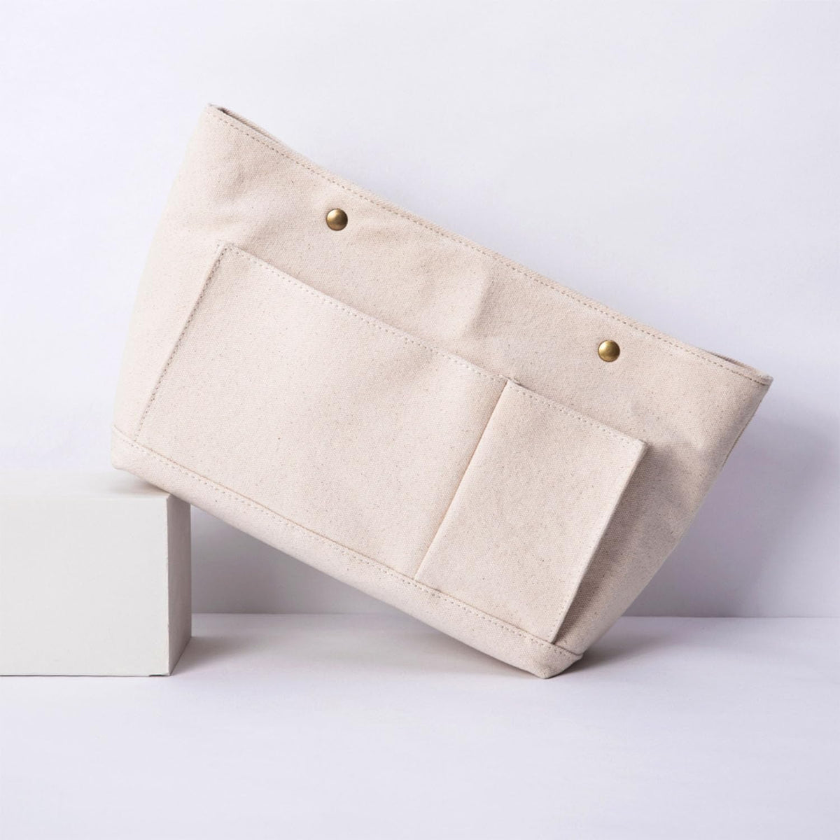 Lightweight Handbag Organizers Insert with Multiple Pockets - Handbag Organizer for Storage and Organization, Cosmetic Bag, Cotton Canvas （XS, Beige）