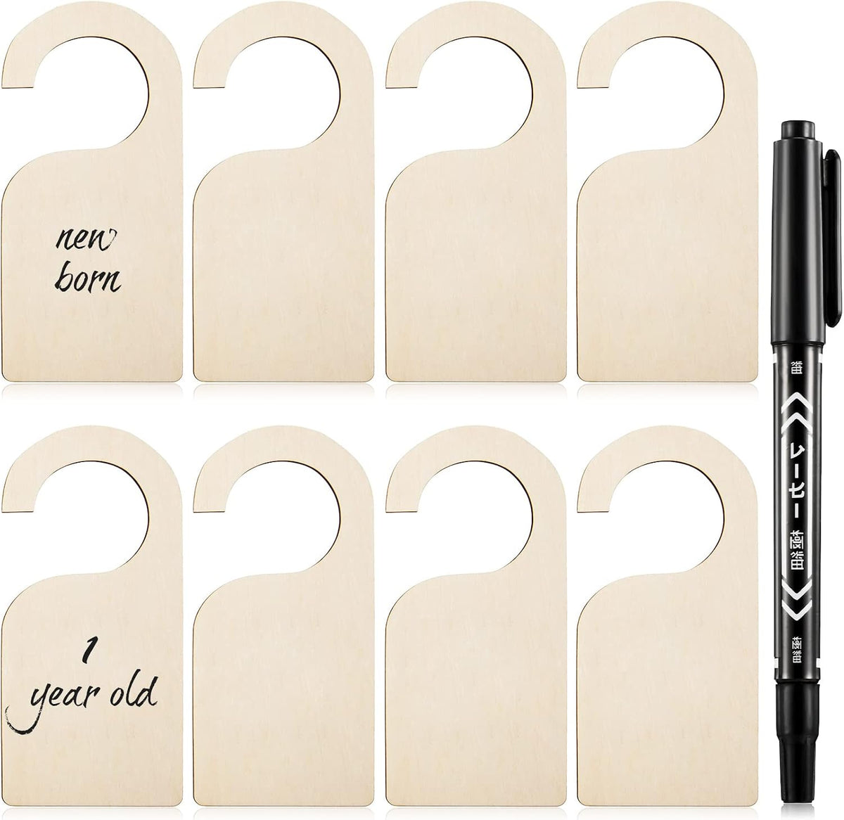 25 Pieces Closet Divider Set, 24 Wooden Separators, Marker Pen