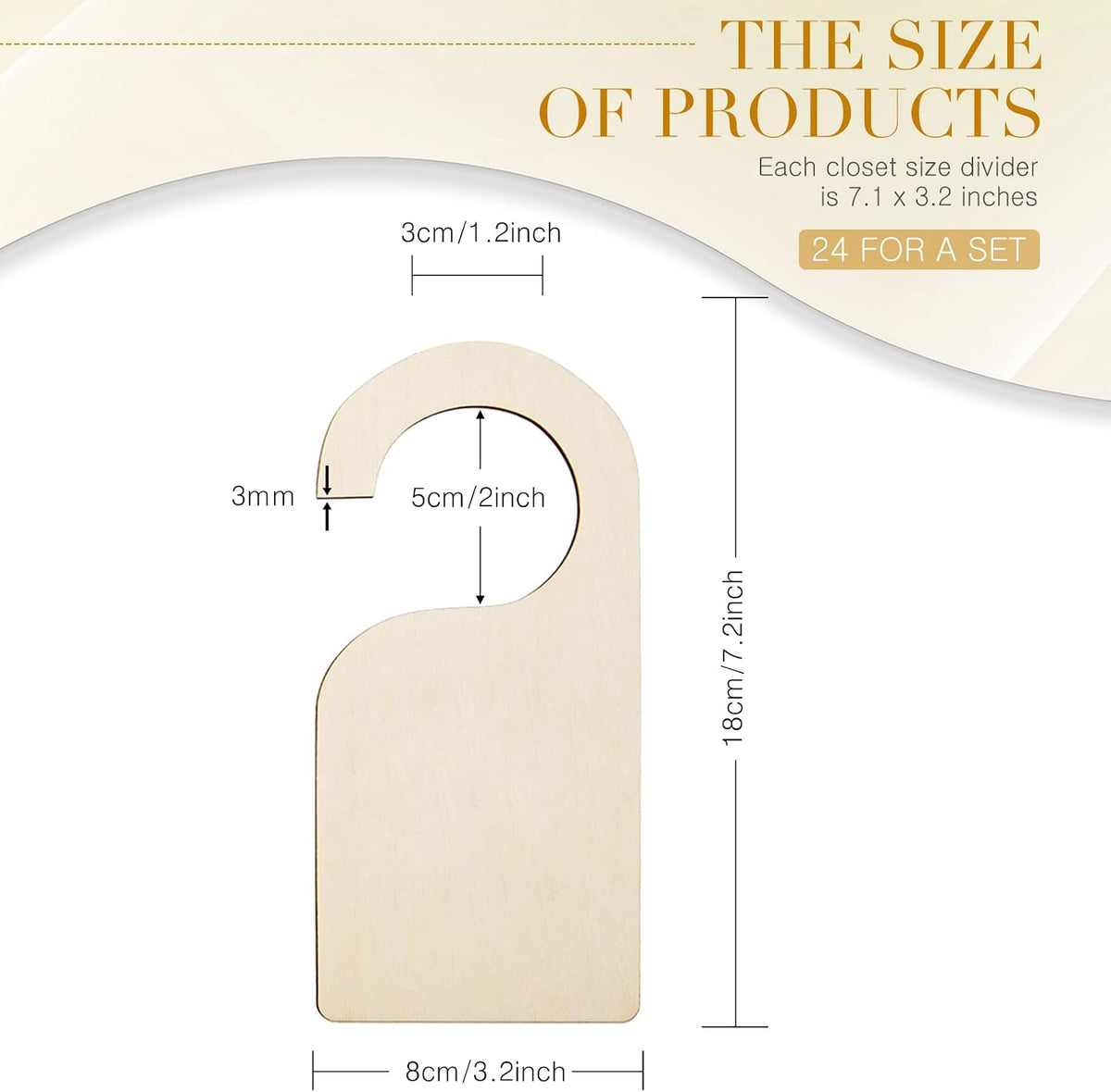 25 Pieces Closet Divider Set, 24 Wooden Separators, Marker Pen