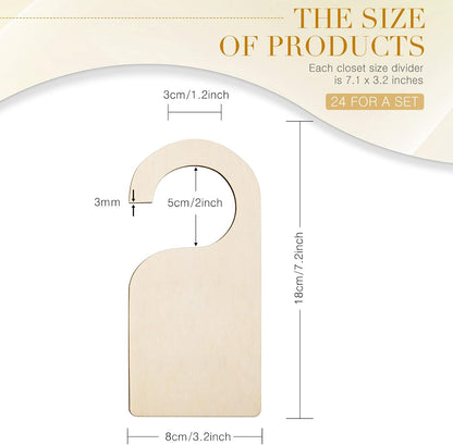 25 Pieces Closet Divider Set, 24 Wooden Separators, Marker Pen