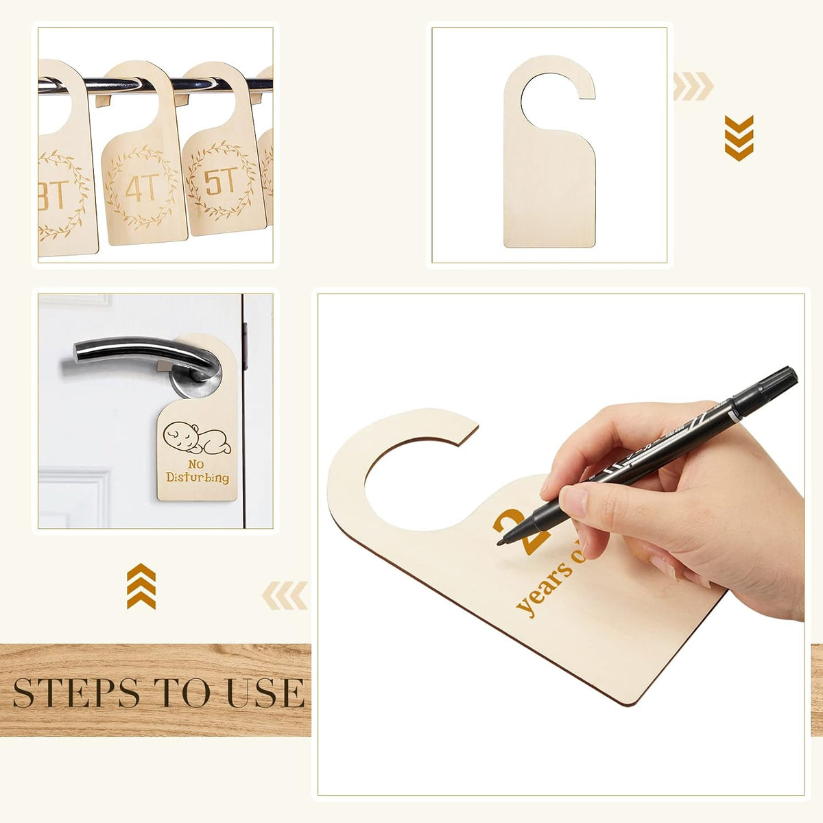 25 Pieces Closet Divider Set, 24 Wooden Separators, Marker Pen